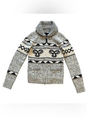 Aritzia TNA 100% Lambswool Sea To Sky Zip Up Knit Sweater Jacket